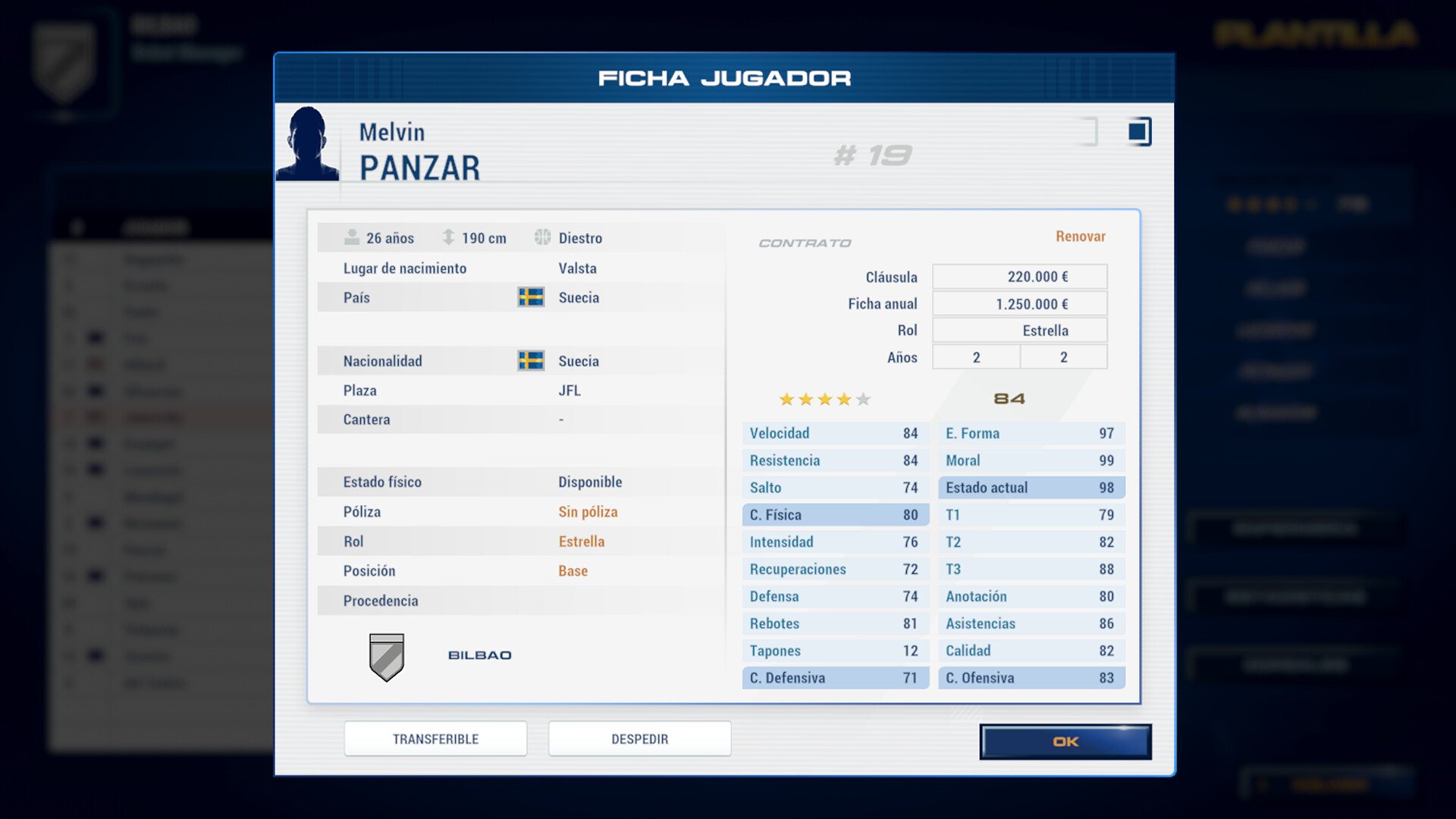 Ficha de jugador