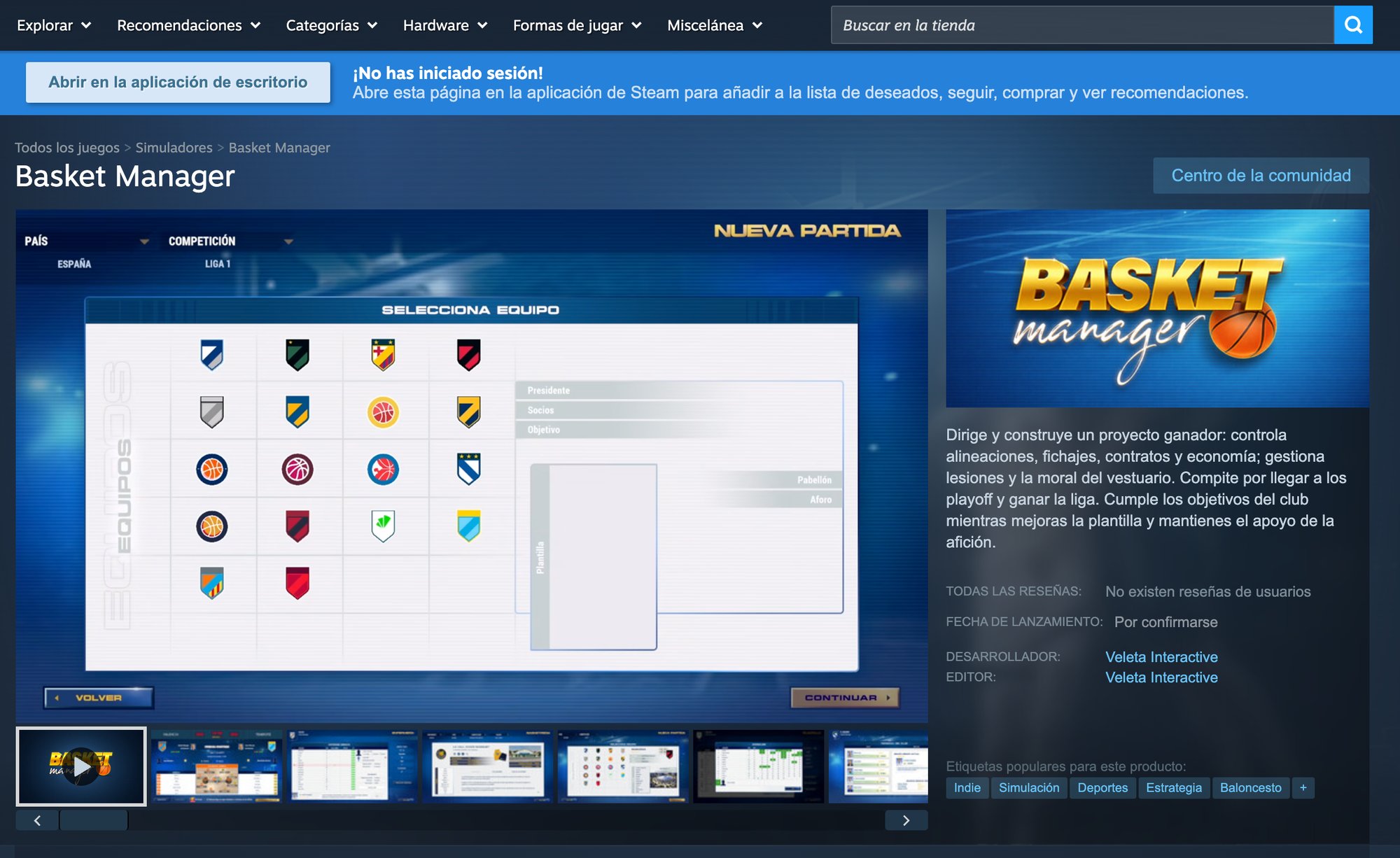 Basket Manager en la tienda de Steam