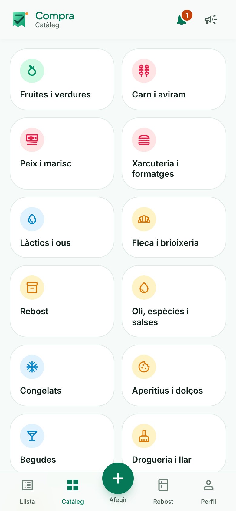 El catàleg per passadissos