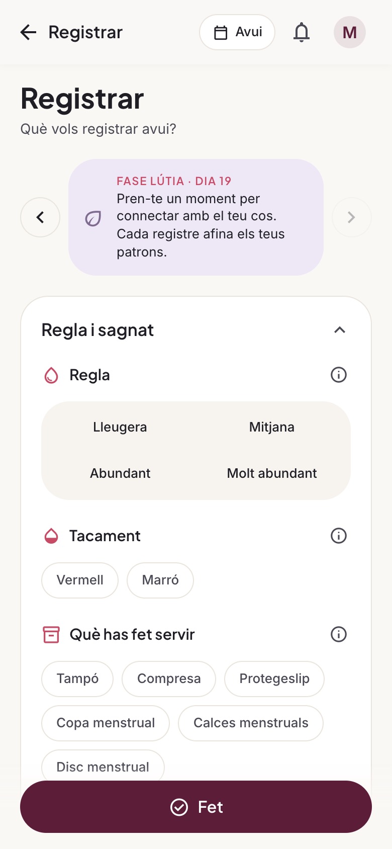 Registrar el dia