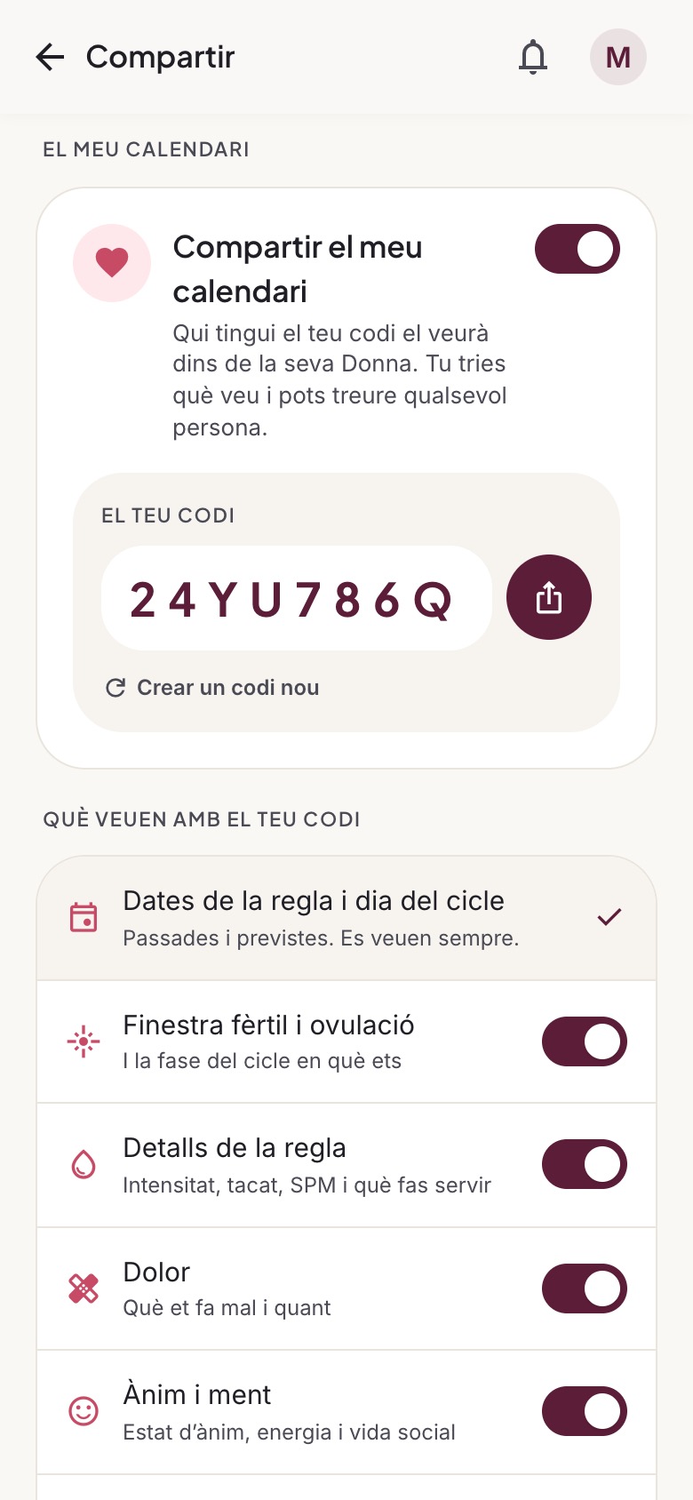 Compartir el calendari