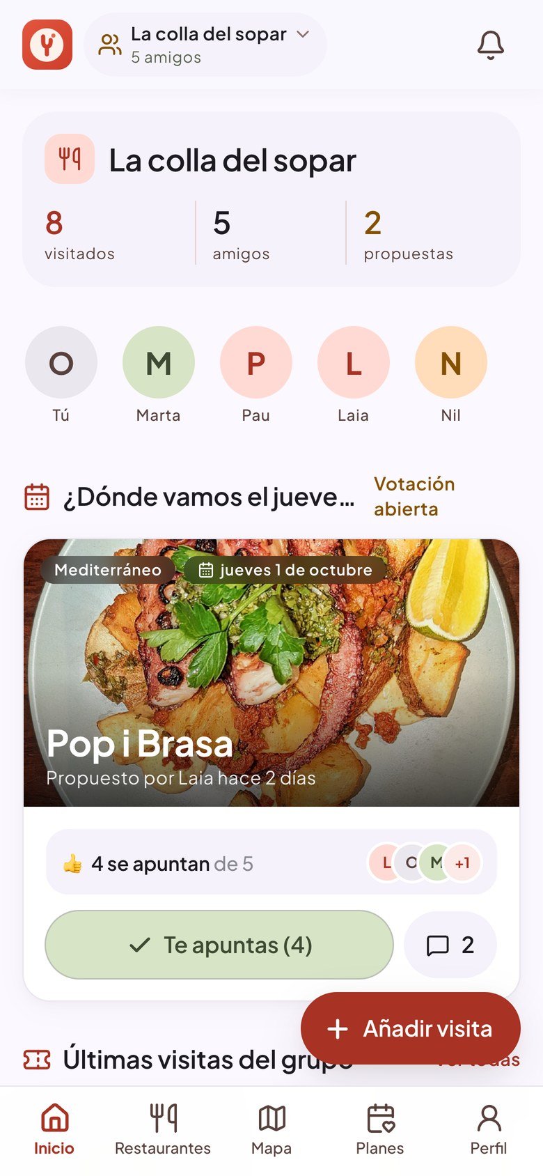 Inicio del grupo