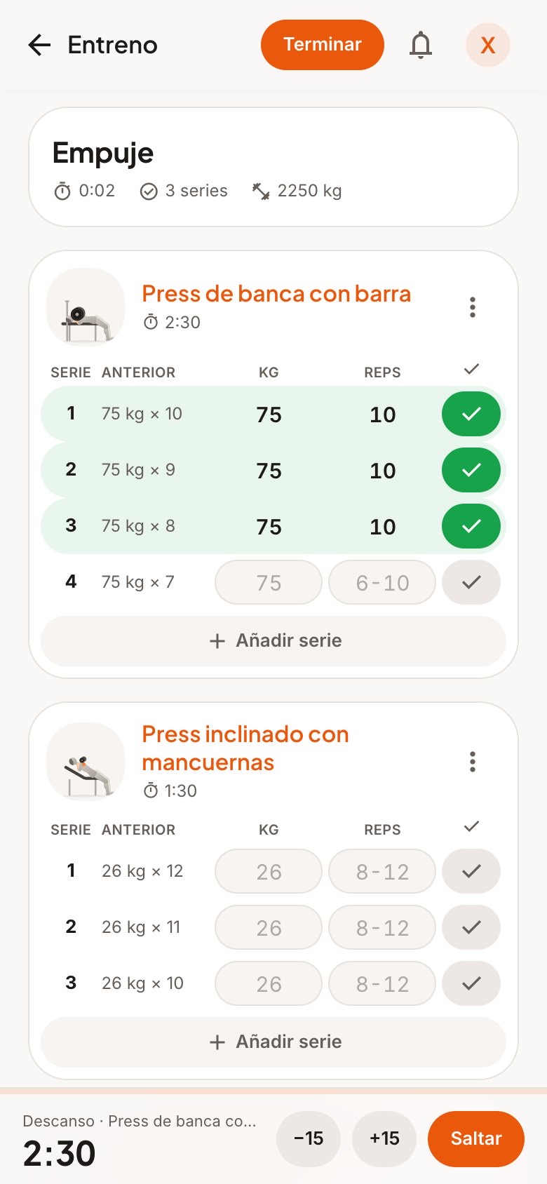 Descanso con aviso