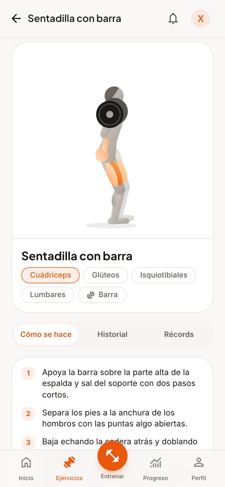 Ficha de un ejercicio