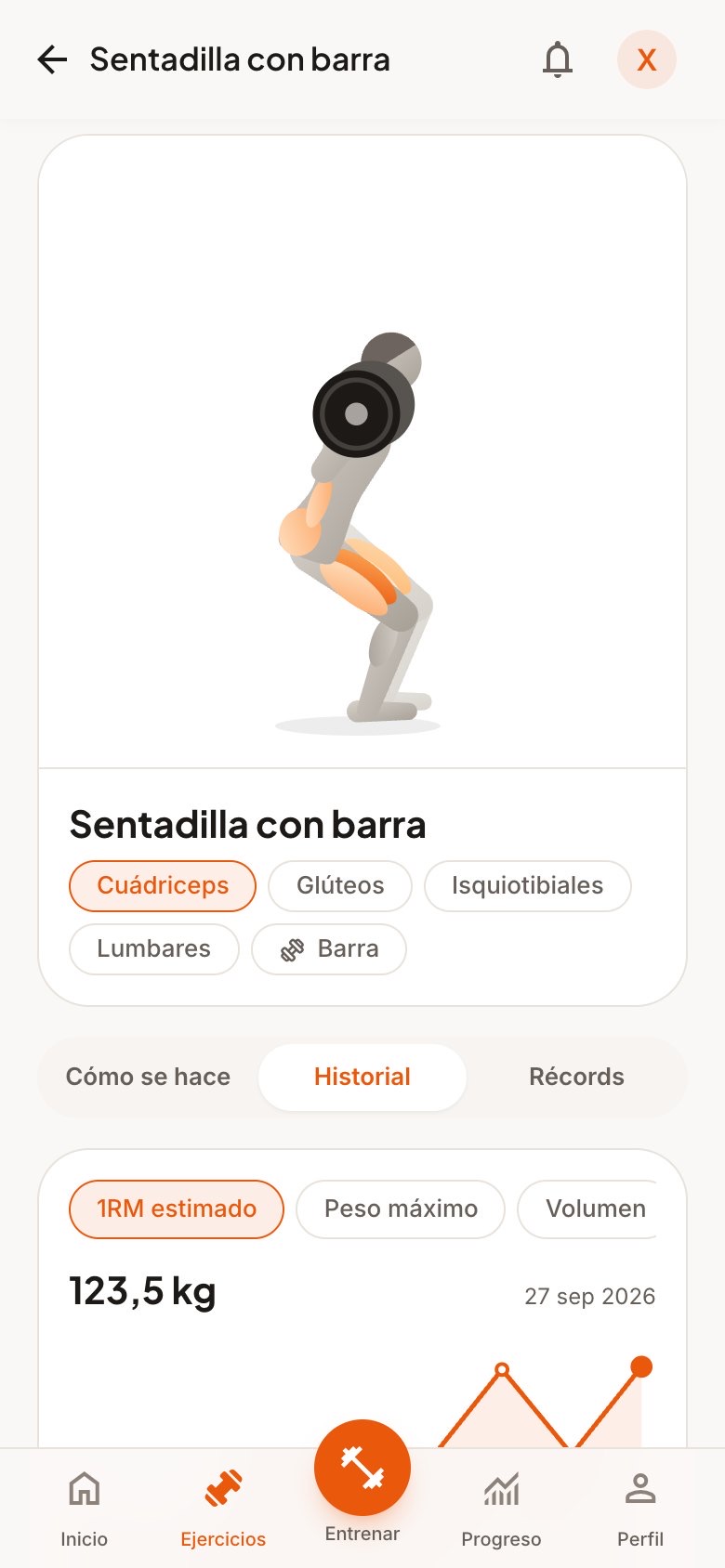 Evolución de un ejercicio