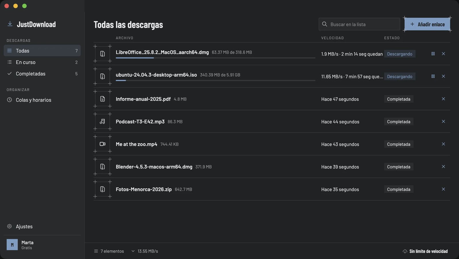 JustDownload en mode fosc