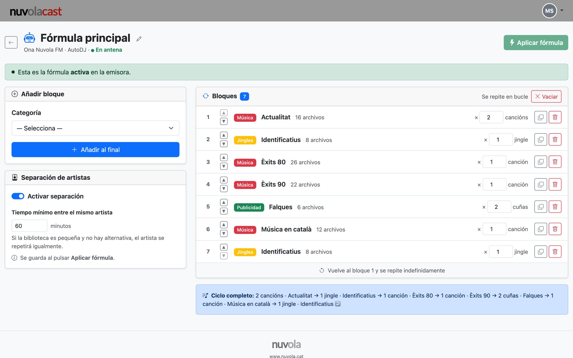 Editor de fórmules de l'AutoDJ