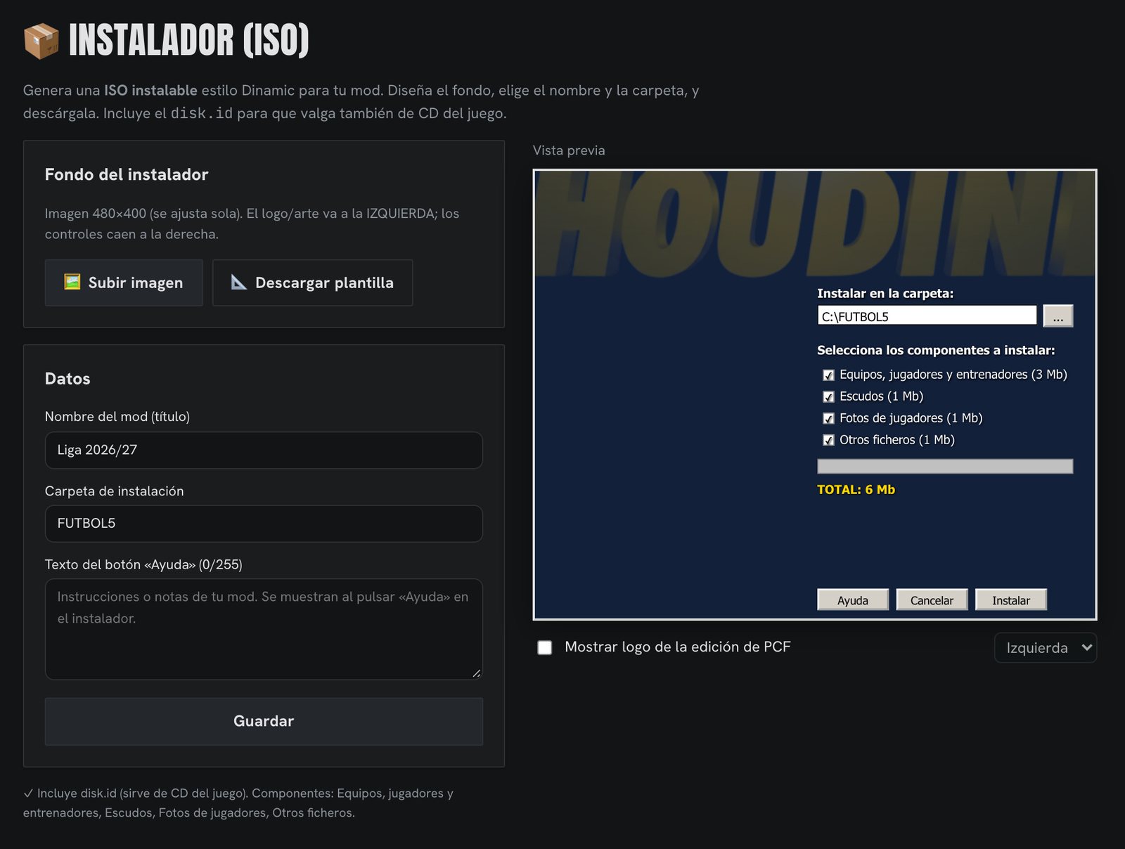 Generador de l'instal·lador ISO